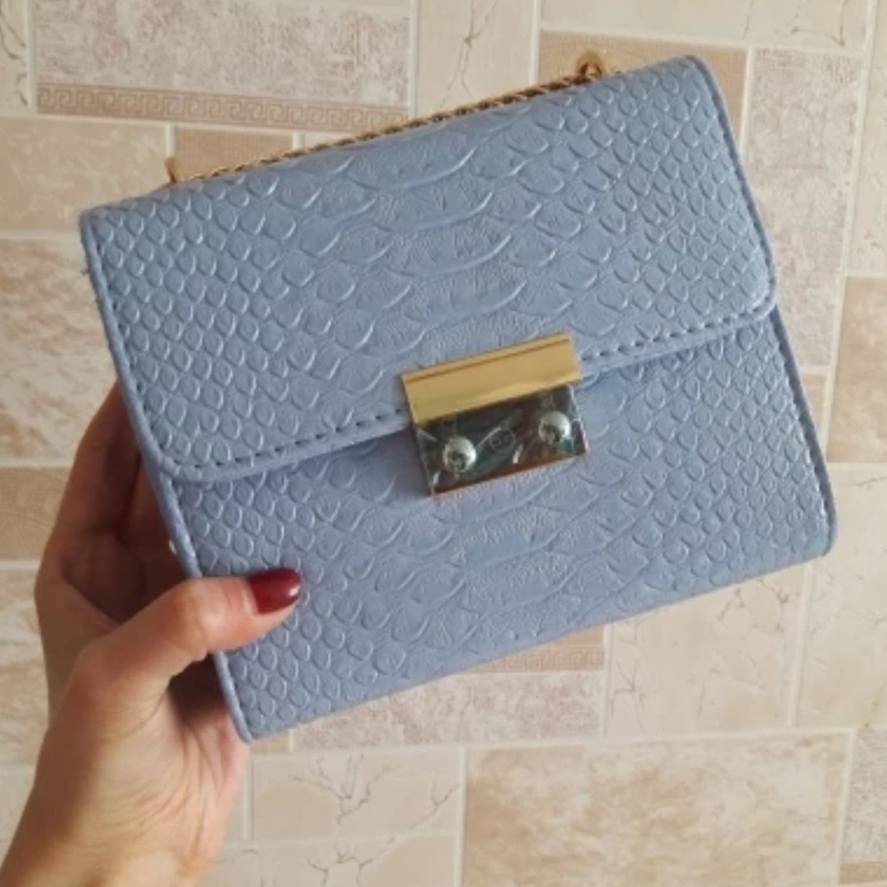Sale!💙Cute Alligator Crocodile Leather Bag Blue - Picture 3 of 8